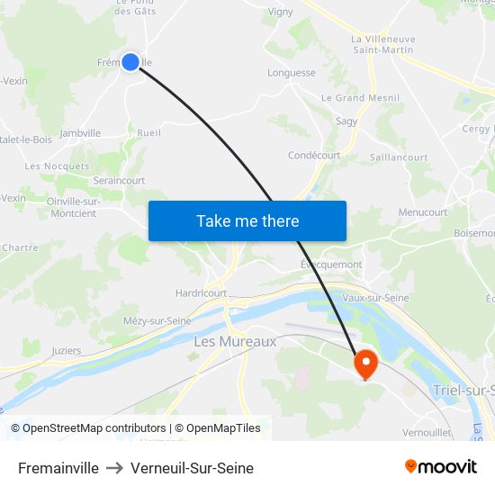 Fremainville to Verneuil-Sur-Seine map