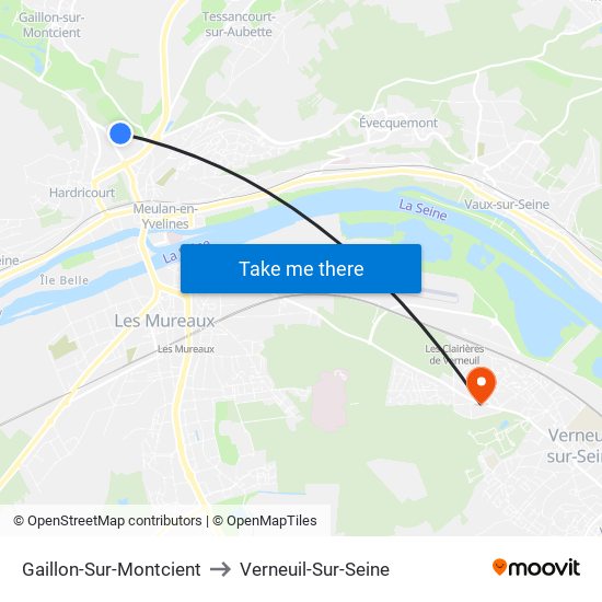 Gaillon-Sur-Montcient to Verneuil-Sur-Seine map