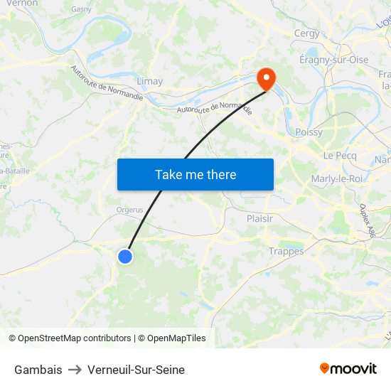 Gambais to Verneuil-Sur-Seine map