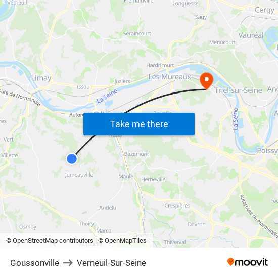 Goussonville to Verneuil-Sur-Seine map