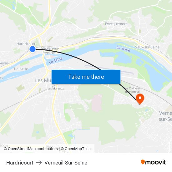 Hardricourt to Verneuil-Sur-Seine map