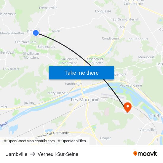 Jambville to Verneuil-Sur-Seine map