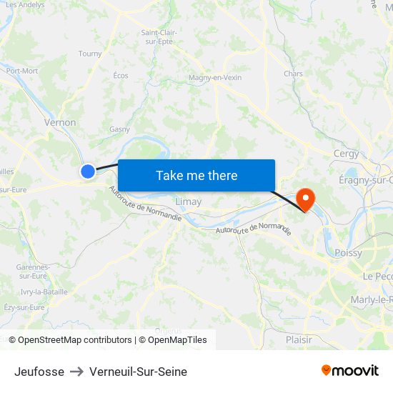Jeufosse to Verneuil-Sur-Seine map