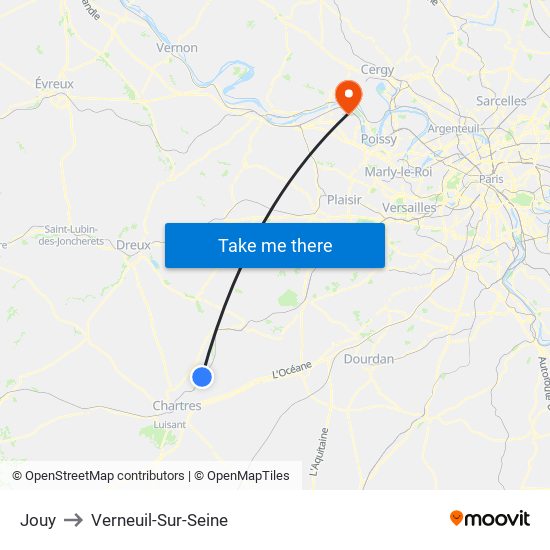 Jouy to Verneuil-Sur-Seine map