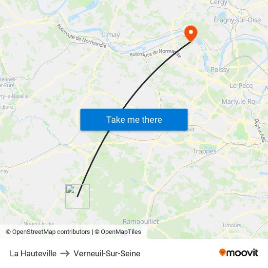 La Hauteville to Verneuil-Sur-Seine map