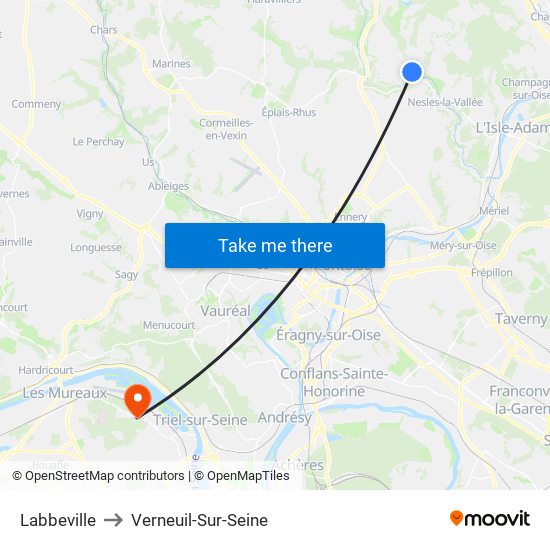 Labbeville to Verneuil-Sur-Seine map