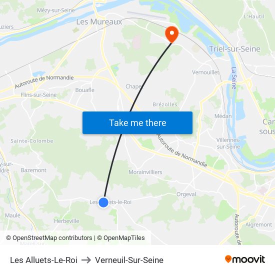 Les Alluets-Le-Roi to Verneuil-Sur-Seine map
