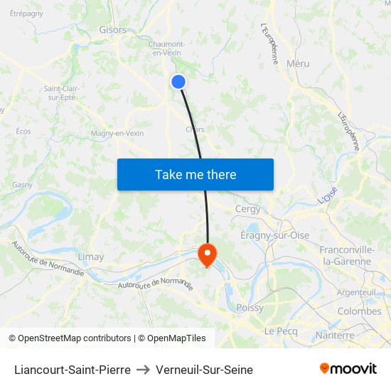 Liancourt-Saint-Pierre to Verneuil-Sur-Seine map