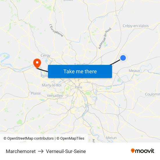 Marchemoret to Verneuil-Sur-Seine map