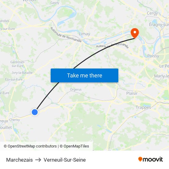 Marchezais to Verneuil-Sur-Seine map