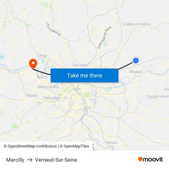 Marcilly to Verneuil-Sur-Seine map