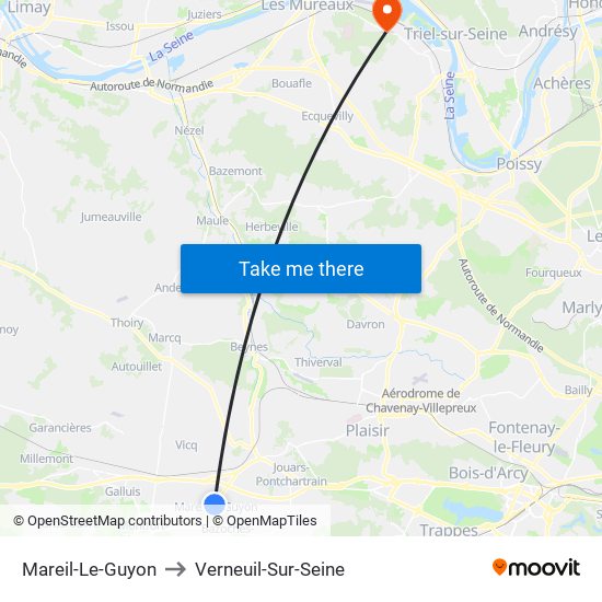 Mareil-Le-Guyon to Verneuil-Sur-Seine map