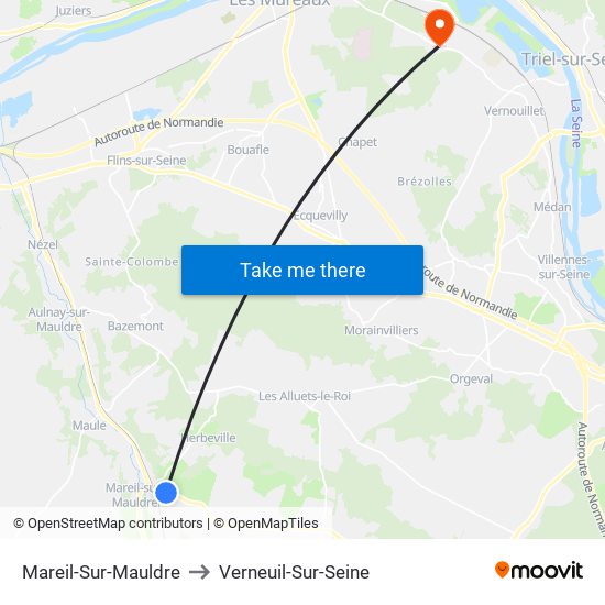 Mareil-Sur-Mauldre to Verneuil-Sur-Seine map