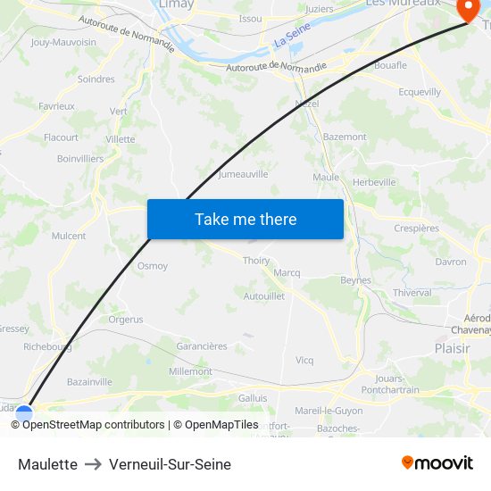 Maulette to Verneuil-Sur-Seine map