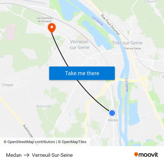 Medan to Verneuil-Sur-Seine map