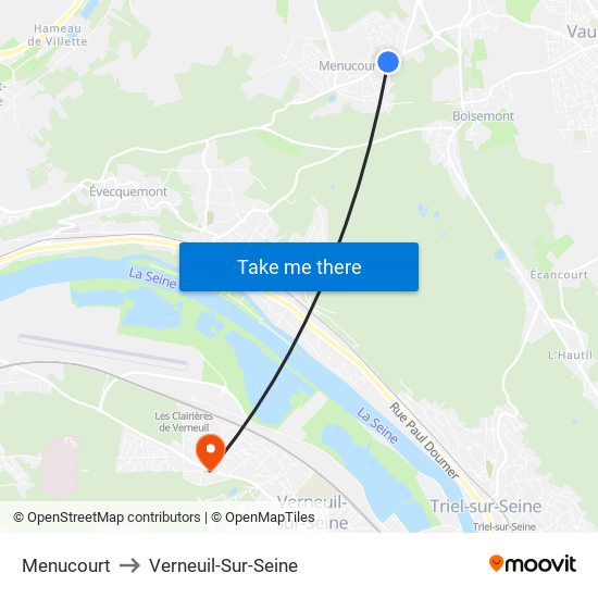 Menucourt to Verneuil-Sur-Seine map