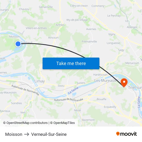 Moisson to Verneuil-Sur-Seine map