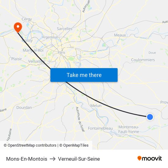 Mons-En-Montois to Verneuil-Sur-Seine map