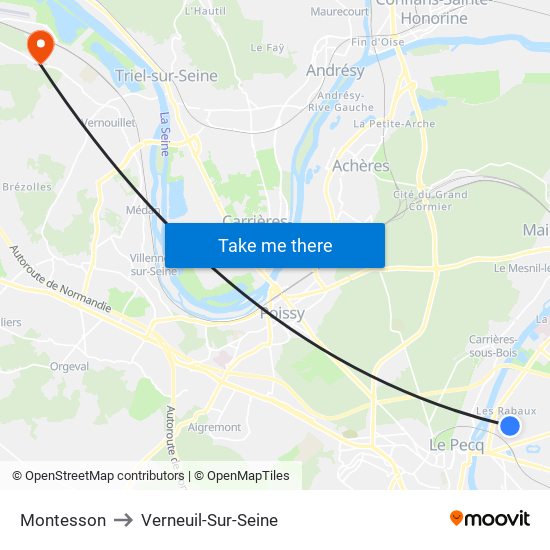 Montesson to Verneuil-Sur-Seine map