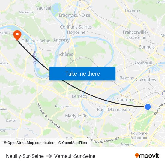 Neuilly-Sur-Seine to Verneuil-Sur-Seine map