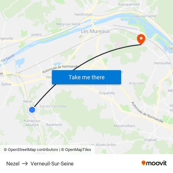 Nezel to Verneuil-Sur-Seine map