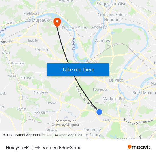 Noisy-Le-Roi to Verneuil-Sur-Seine map