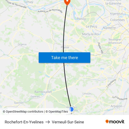 Rochefort-En-Yvelines to Verneuil-Sur-Seine map