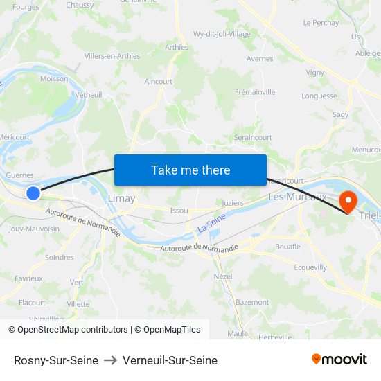 Rosny-Sur-Seine to Verneuil-Sur-Seine map
