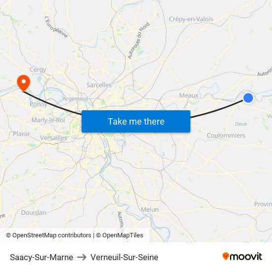 Saacy-Sur-Marne to Verneuil-Sur-Seine map