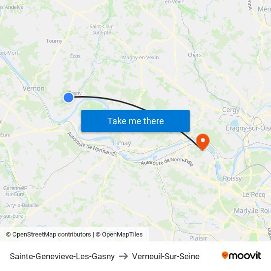 Sainte-Genevieve-Les-Gasny to Verneuil-Sur-Seine map