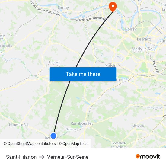 Saint-Hilarion to Verneuil-Sur-Seine map