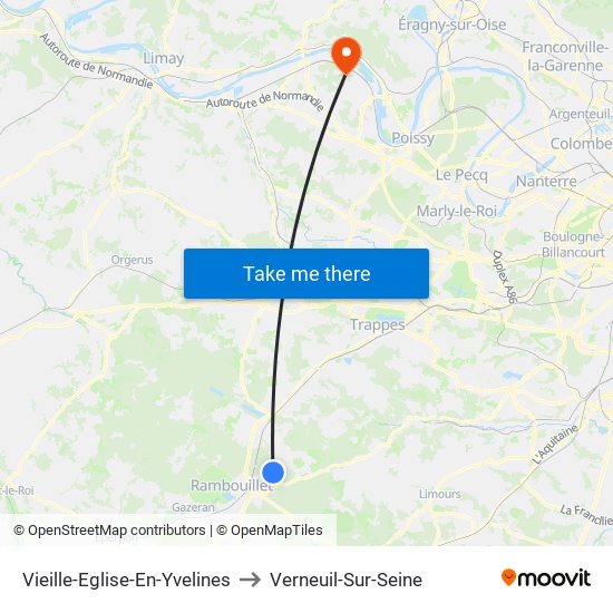 Vieille-Eglise-En-Yvelines to Verneuil-Sur-Seine map