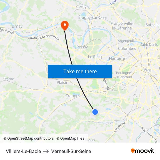 Villiers-Le-Bacle to Verneuil-Sur-Seine map