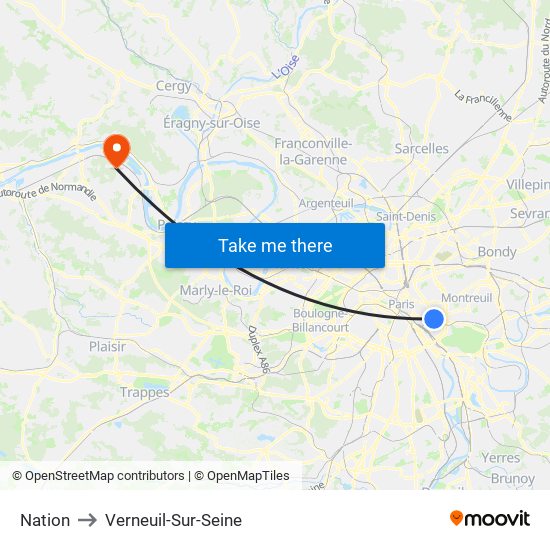 Nation to Verneuil-Sur-Seine map