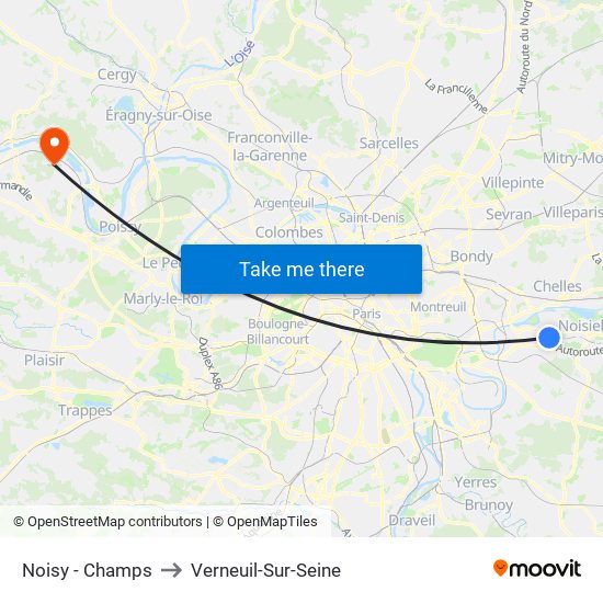 Noisy - Champs to Verneuil-Sur-Seine map