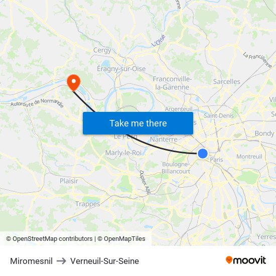 Miromesnil to Verneuil-Sur-Seine map