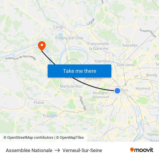 Assemblée Nationale to Verneuil-Sur-Seine map