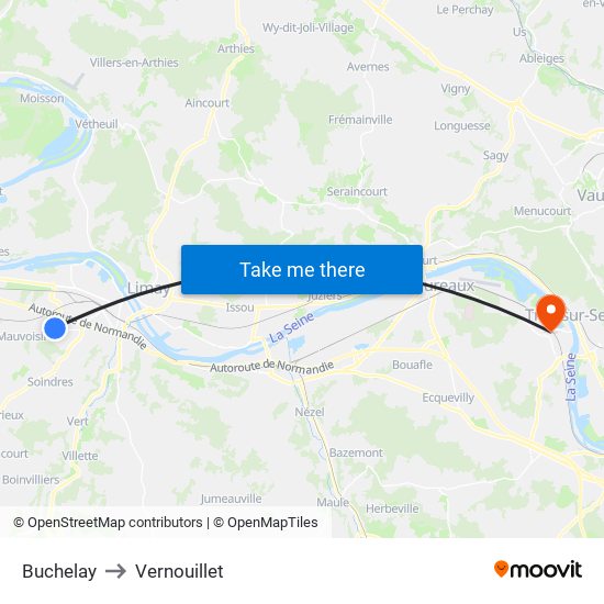 Buchelay to Vernouillet map