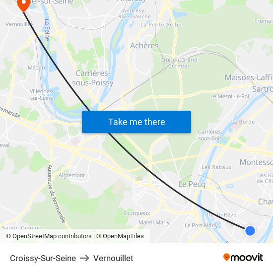 Croissy-Sur-Seine to Vernouillet map