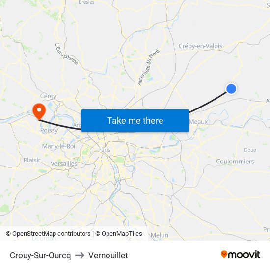Crouy-Sur-Ourcq to Vernouillet map