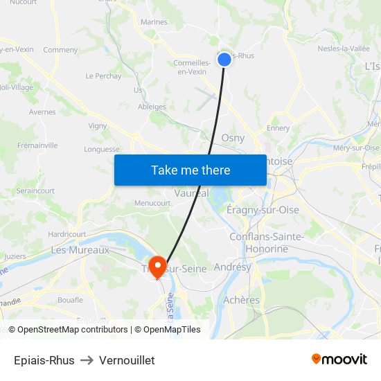 Epiais-Rhus to Vernouillet map