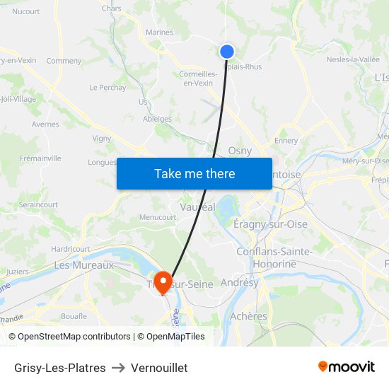 Grisy-Les-Platres to Vernouillet map