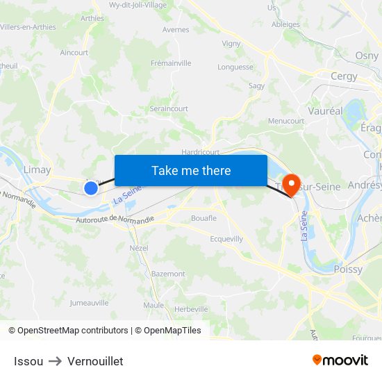Issou to Vernouillet map