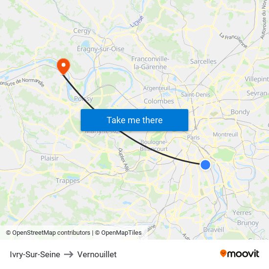 Ivry-Sur-Seine to Vernouillet map