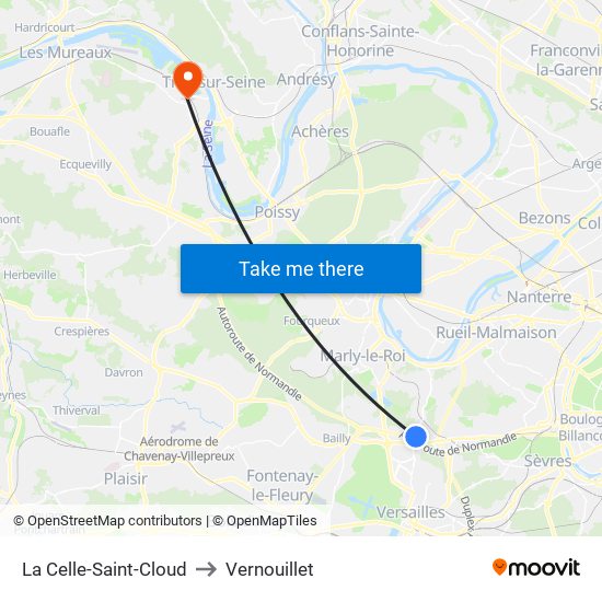 La Celle-Saint-Cloud to Vernouillet map
