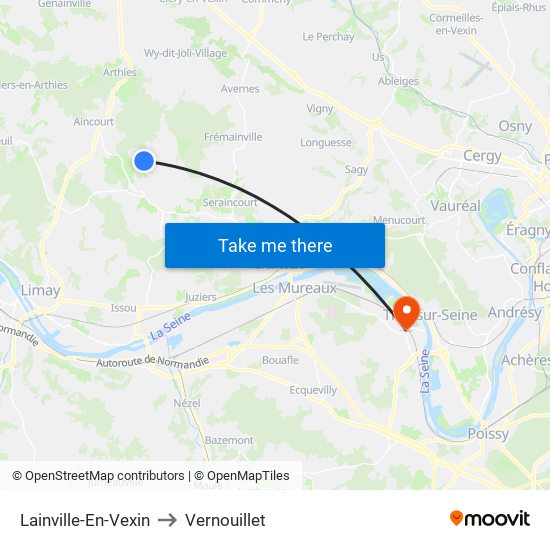 Lainville-En-Vexin to Vernouillet map