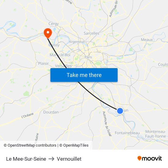 Le Mee-Sur-Seine to Vernouillet map