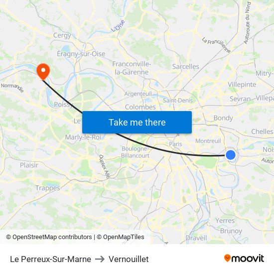 Le Perreux-Sur-Marne to Vernouillet map