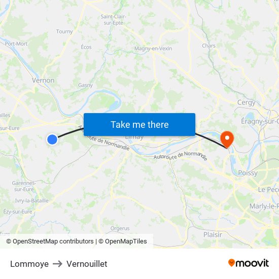 Lommoye to Vernouillet map