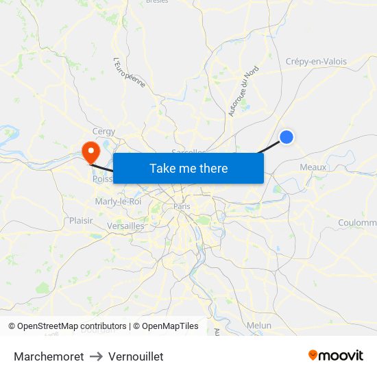 Marchemoret to Vernouillet map